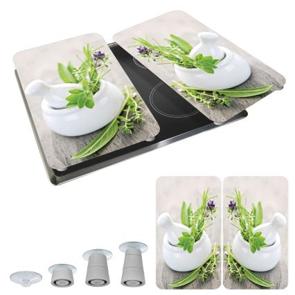 WENKO 2521420100 - Copri piano cottura 52x30 cm multicolore/grigio/trasparente