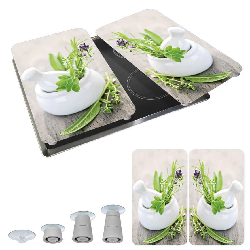 WENKO 2521420100 - Copri piano cottura 52x30 cm multicolore/grigio/trasparente