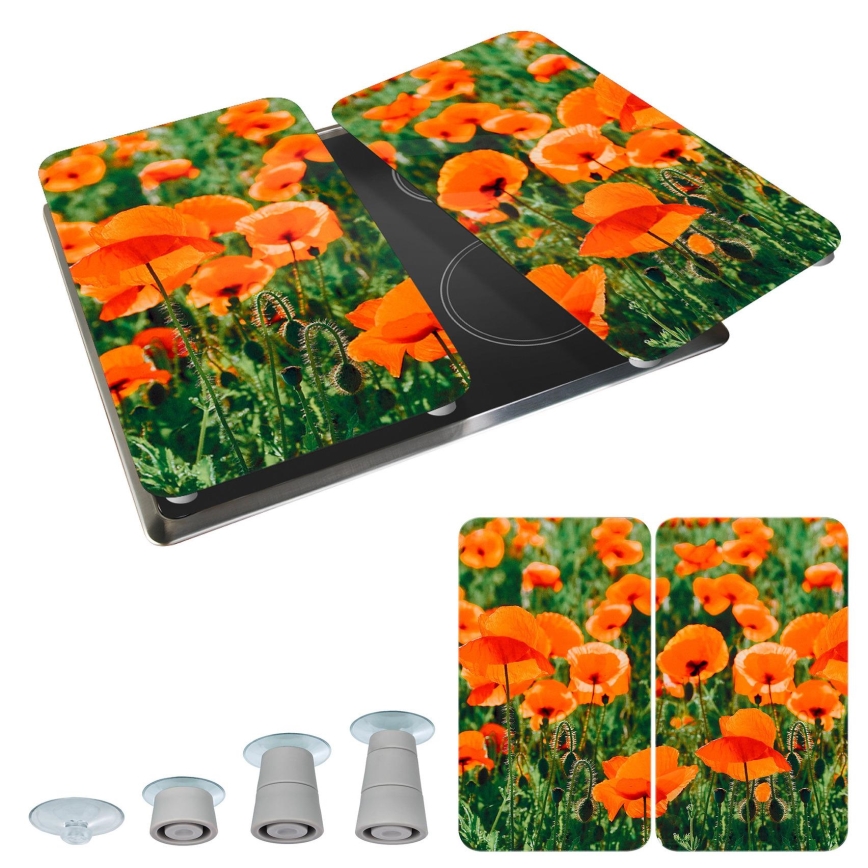WENKO 2521434500 - Piastra di copertura ABDECKPLATTE - Fiore/Pianta 30x52 cm, multicolore