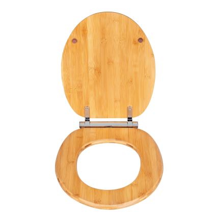 WENKO 25224100 - Sedile WC BAMBOUSA 34,5x40,5 cm marrone/argento