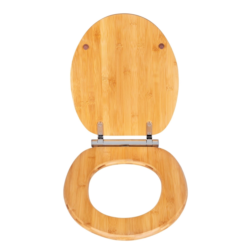 WENKO 25224100 - Sedile WC BAMBOUSA 34,5x40,5 cm marrone/argento