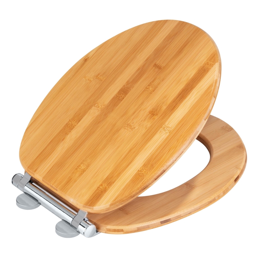 WENKO 25224100 - Sedile WC BAMBOUSA 34,5x40,5 cm marrone/argento