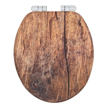 WENKO 25226100 - sedile WC RUSTIC 35,5x42,5 cm marrone/argento