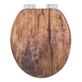 WENKO 25226100-WC sedile per WC RUSTIC 35,5x42,5 cm marrone/argento