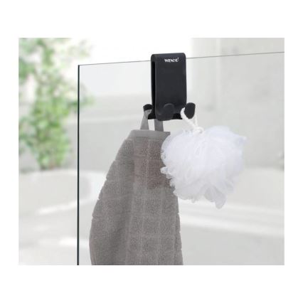 WENKO 25229100-Gancio VERNA DUO 5x9,5 cm nero