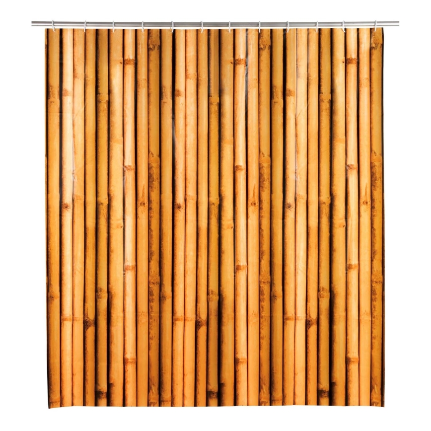 WENKO 25233100 - Tenda per doccia BAMBUSA 180x200 cm marrone