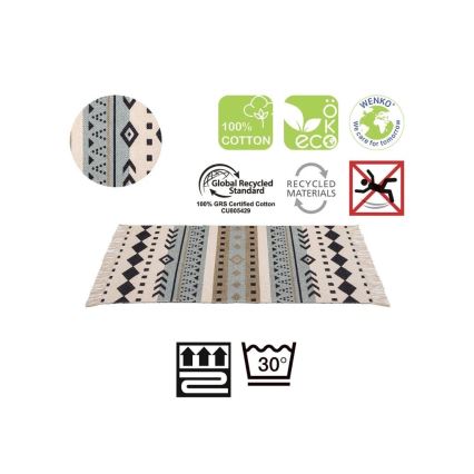 WENKO 25277100-Tappetino in cotone riciclato 80x50 cm multicolore