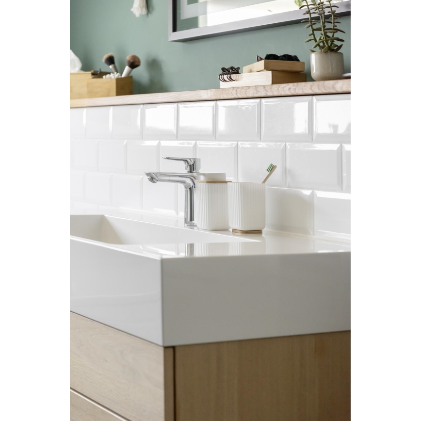 WENKO 25294100 - Dispenser di sapone ROTELLO 8,9x12,7 cm bianco/marrone
