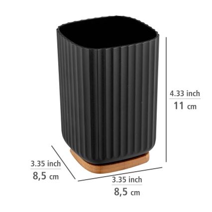 WENKO 25297100 - Portaspazzolino ROTELLO 8,5x11 cm nero/marrone