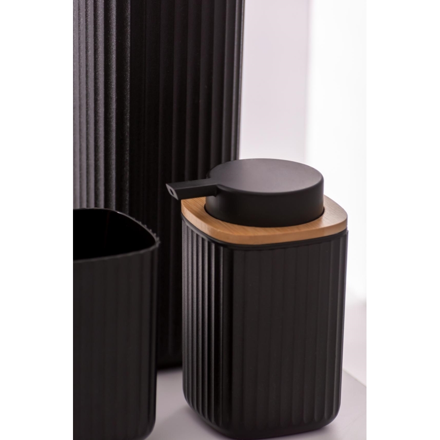 WENKO 25298100 - Dispenser di sapone ROTELLO 8,9x12,7 cm nero/marrone