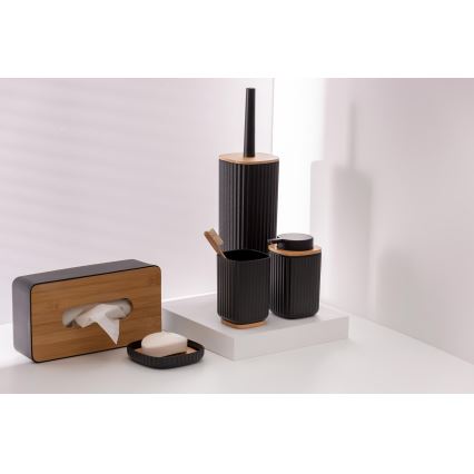 WENKO 25298100 - Dispenser di sapone ROTELLO 8,9x12,7 cm nero/marrone