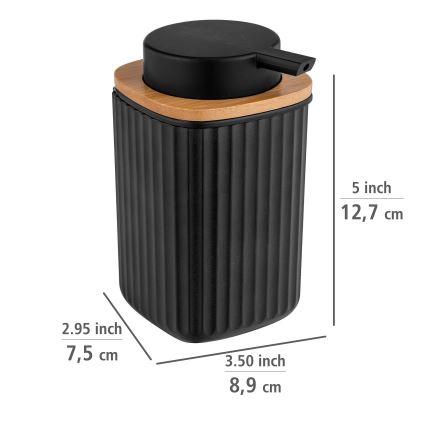 WENKO 25298100 - Dispenser di sapone ROTELLO 8,9x12,7 cm nero/marrone