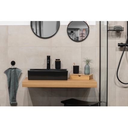 WENKO 25298100 - Dispenser di sapone ROTELLO 8,9x12,7 cm nero/marrone
