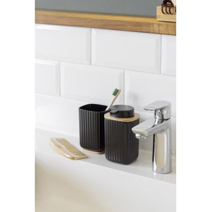 WENKO 25298100 - Dispenser di sapone ROTELLO 8,9x12,7 cm nero/marrone