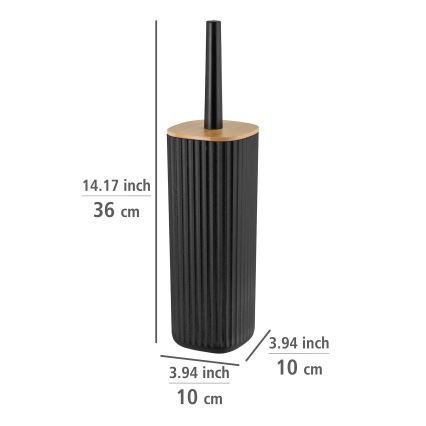 WENKO 25304100 - Set WC ROTELLO 10x36 cm nero/marrone
