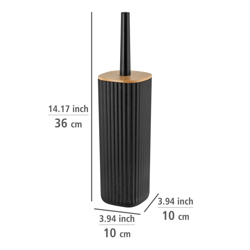 WENKO 25304100 - Set WC ROTELLO 10x36 cm nero/marrone