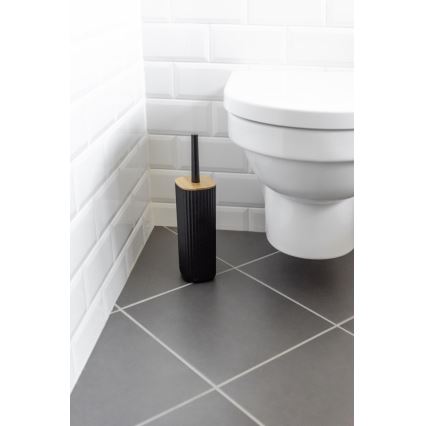 WENKO 25304100 - Set WC ROTELLO 10x36 cm nero/marrone