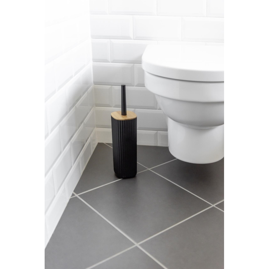 WENKO 25304100 - Set WC ROTELLO 10x36 cm nero/marrone