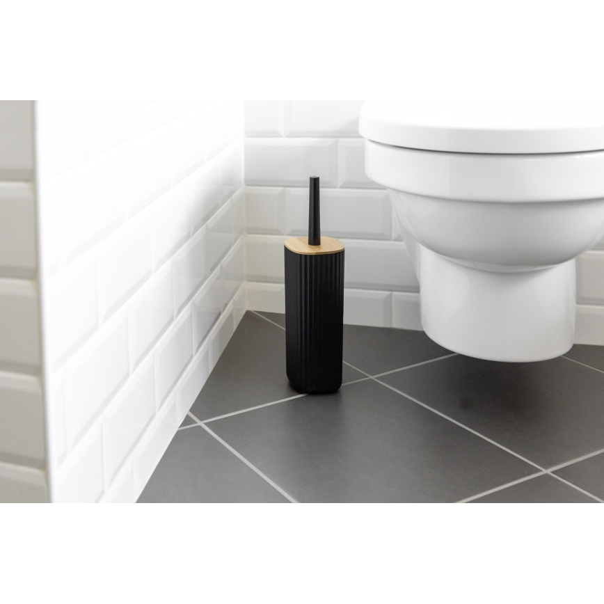 WENKO 25304100 - Set WC ROTELLO 10x36 cm nero/marrone