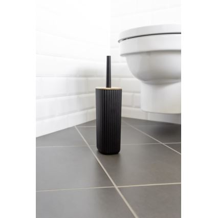 WENKO 25304100 - Set WC ROTELLO 10x36 cm nero/marrone