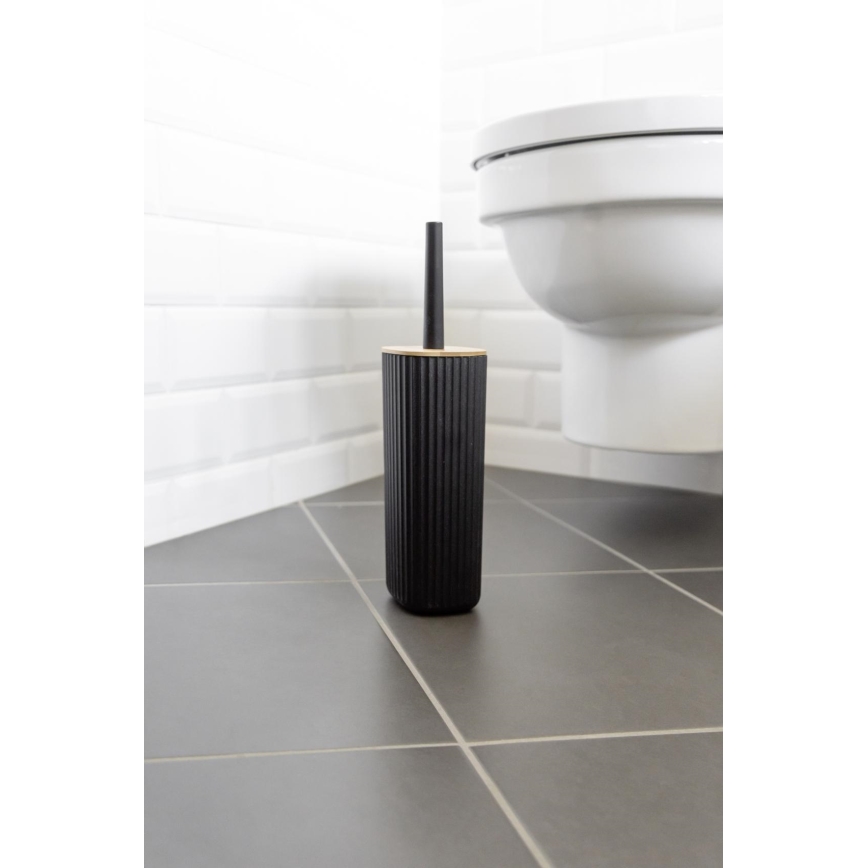 WENKO 25304100 - Set WC ROTELLO 10x36 cm nero/marrone