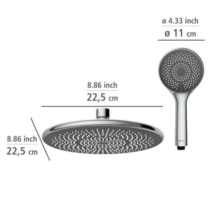 WENKO 25310100 - Set doccia WATERSAVING SYSTEM acciaio inox/cromo lucido