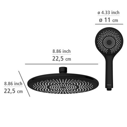 WENKO 25311100 - Set doccia WATERSAVING SYSTEM 120 cm nero