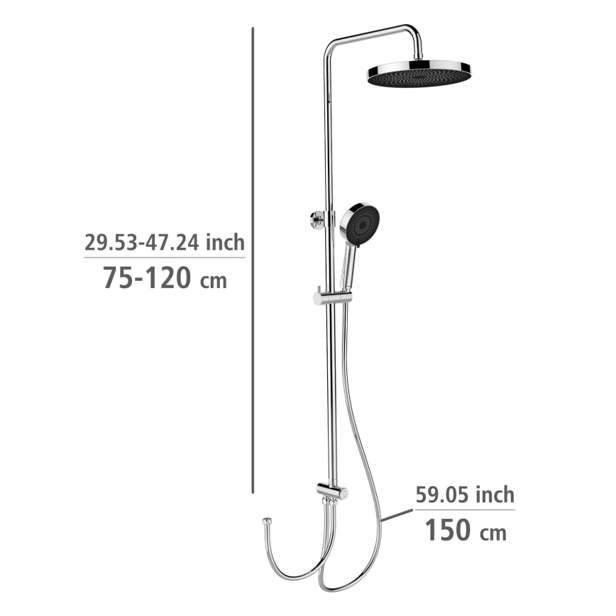 WENKO 25312100 - Colonna doccia SOFTWATER 12x120 cm cromo lucido