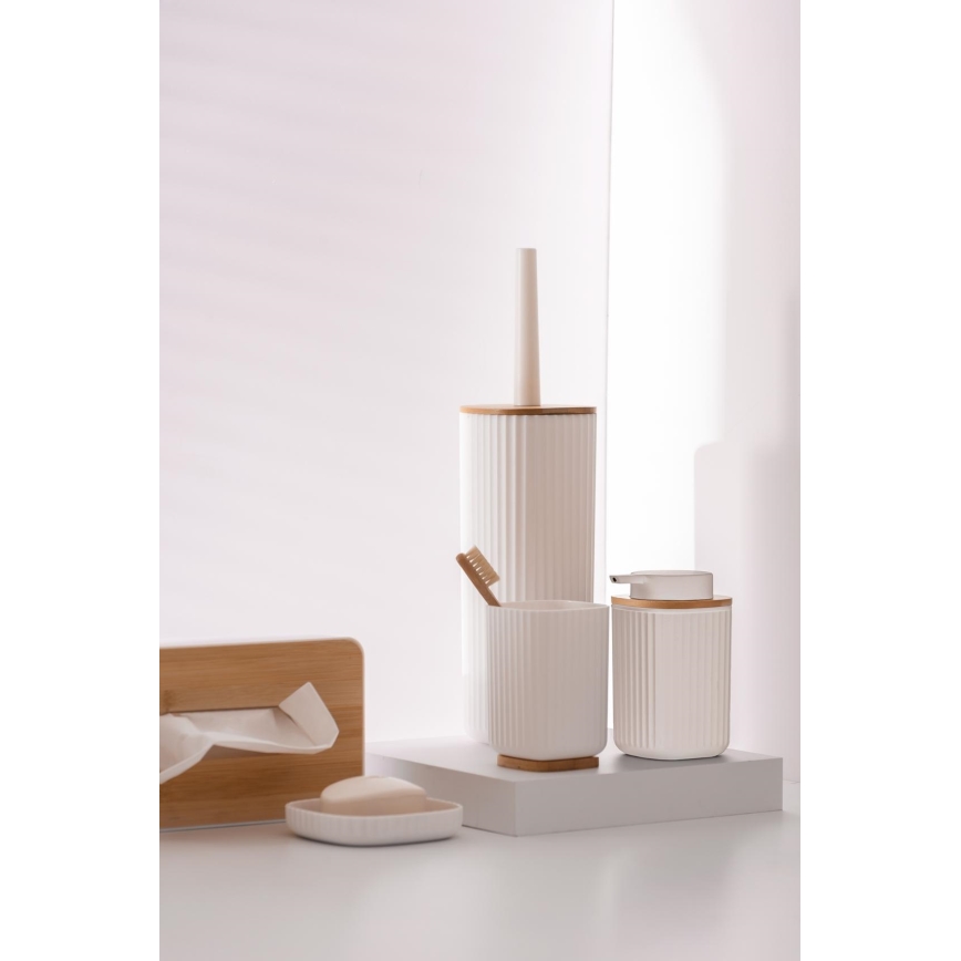 WENKO 25318100 - Box porta cosmetici ROTELLO 24 x 12,7 cm bianco/marrone