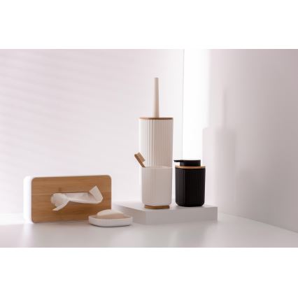 WENKO 25318100 - Box porta cosmetici ROTELLO 24 x 12,7 cm bianco/marrone