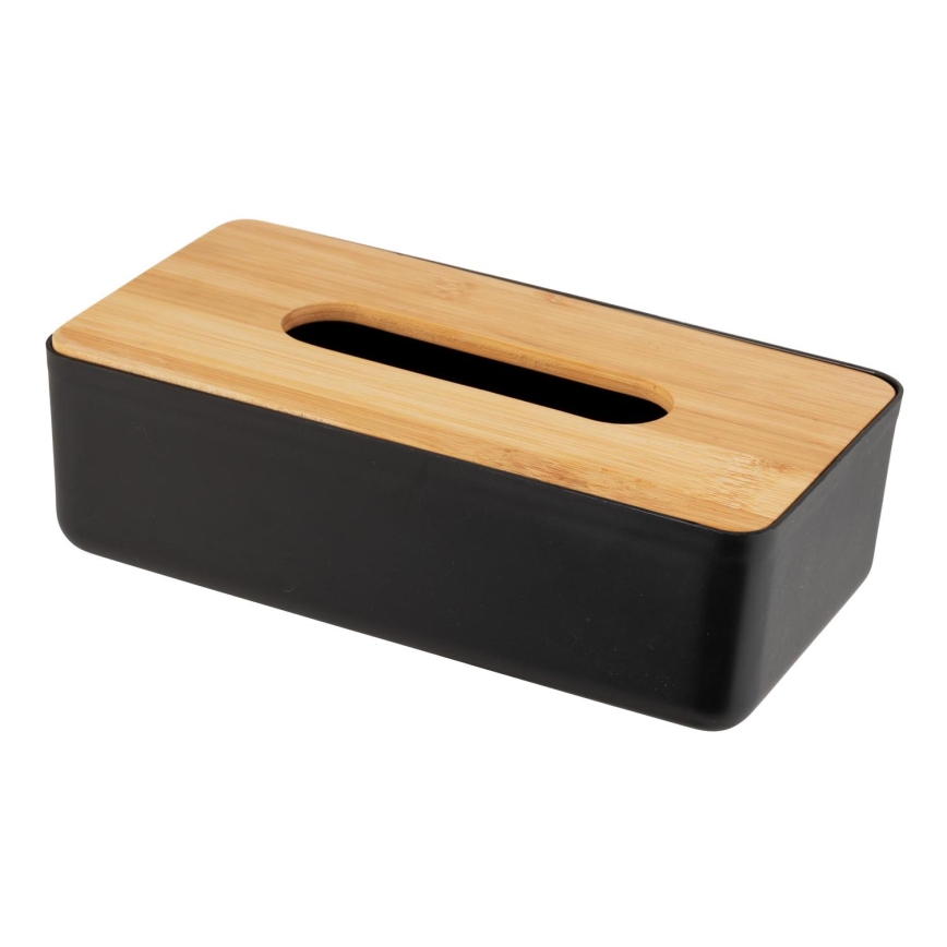 WENKO 25319100 - Scatola porta cosmetici ROTELLO 24x12,7 cm, nero/marrone