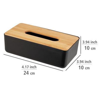 WENKO 25319100 - Scatola porta cosmetici ROTELLO 24x12,7 cm, nero/marrone