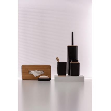 WENKO 25319100 - Scatola porta cosmetici ROTELLO 24x12,7 cm, nero/marrone