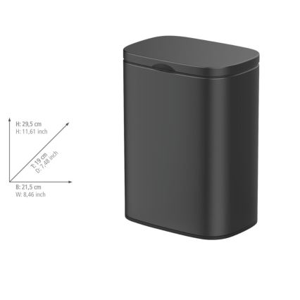 WENKO 25338100 - Cestino SARE 21,5x29,5 cm, nero