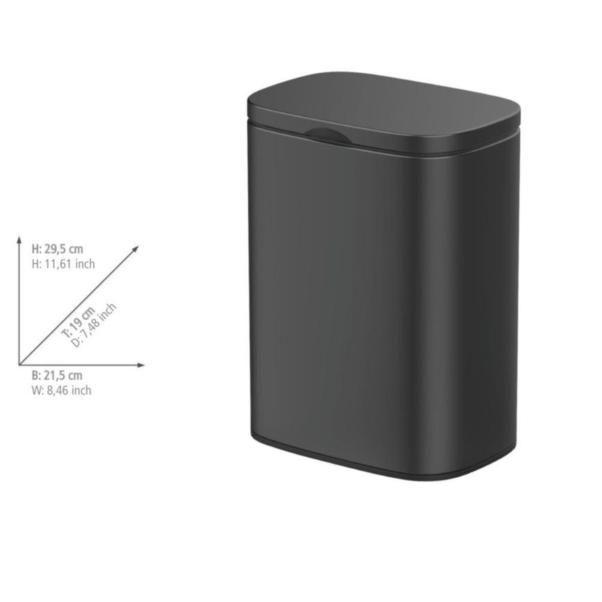 WENKO 25338100 - Cestino SARE 21,5x29,5 cm, nero