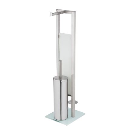 WENKO 25399100 - Scopino per WC RIVALTA 18 x 70 cm argento/bianco/nero