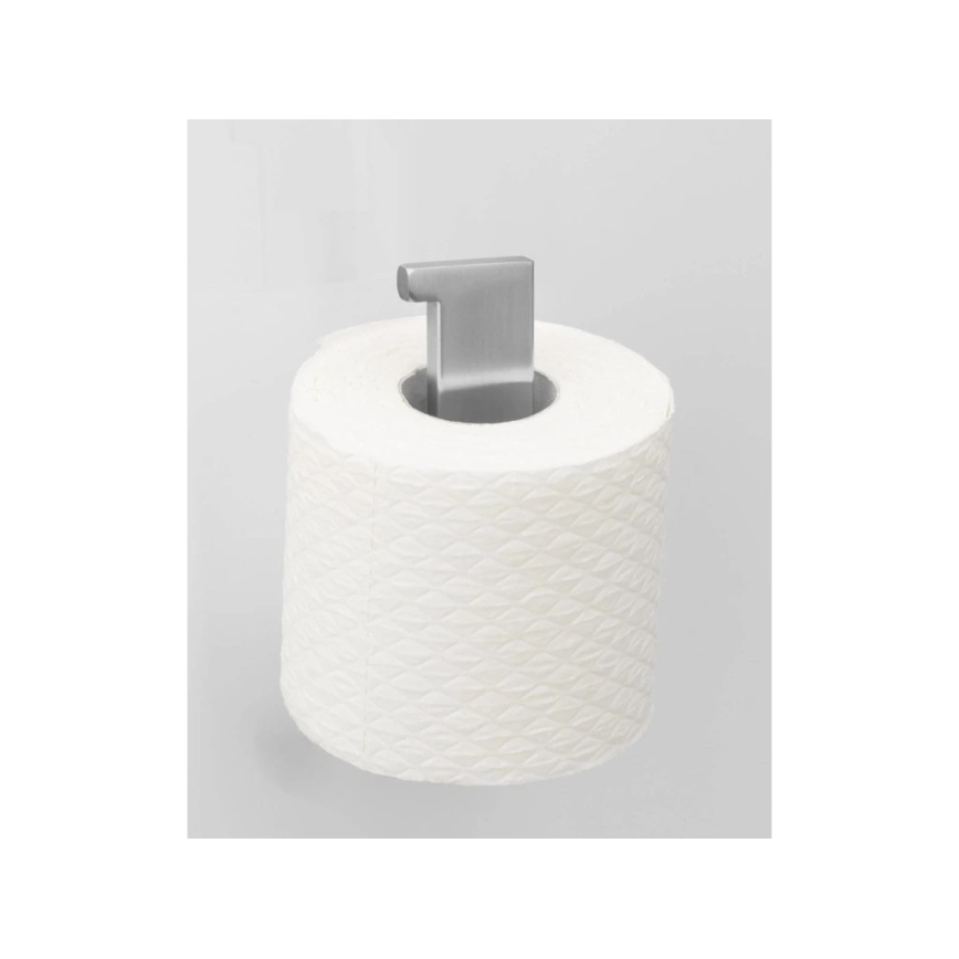 WENKO 25422100 - Porta carta igienica TURBO-LOC GENOVA MATT 15,3x7,6 cm argento
