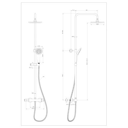 WENKO 25483100 - Sistema doccia WATERSAVING SYSTEM 120 cm cromo lucido