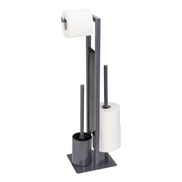WENKO 25552100 - Scopino WC RIVALTA 18x70 cm grigio/nero