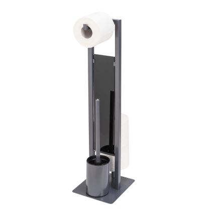 WENKO 25552100 - Scopino WC RIVALTA 18x70 cm grigio/nero