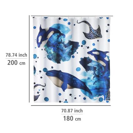 WENKO 25749100 - Tenda per doccia AQUARIS 180x200 cm multicolore