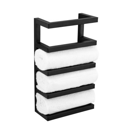 WENKO 25780100 - Portasciugamani FONDIRO 24x42 cm nero