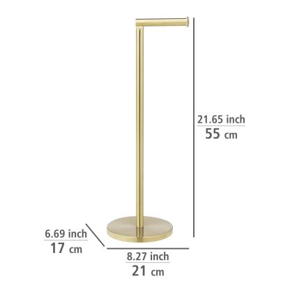 WENKO 25791100 - Porta rotolo per carta igienica 21x55 cm oro/argento
