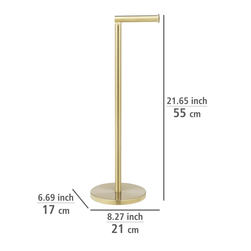 WENKO 25791100 - Porta rotolo per carta igienica 21x55 cm oro/argento