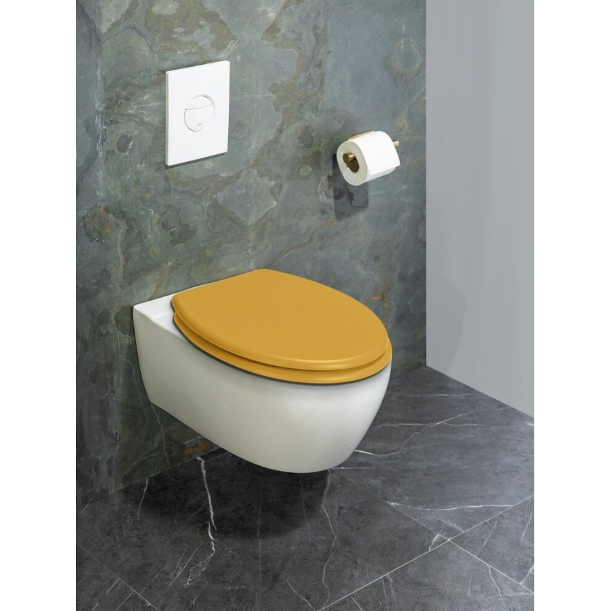 WENKO 25792100 - Sedile WC PRIMA 37x41 cm giallo/argento