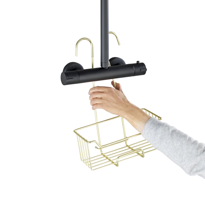 WENKO 25937100 - Cestello doccia MILO 25x36 cm acciaio inox/dorato/trasparente