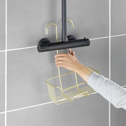 WENKO 25937100 - Cestello doccia MILO 25x36 cm acciaio inox/dorato/trasparente
