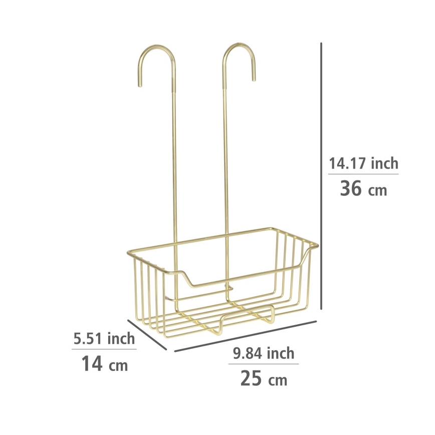 WENKO 25937100 - Cestello doccia MILO 25x36 cm acciaio inox/dorato/trasparente