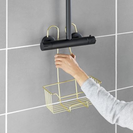 WENKO 25937100 - Cestello doccia MILO 25x36 cm acciaio inox/dorato/trasparente