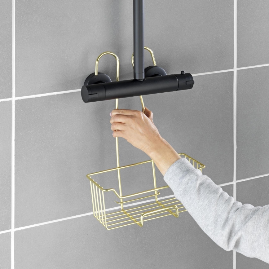 WENKO 25937100 - Cestello doccia MILO 25x36 cm acciaio inox/dorato/trasparente